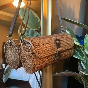 Basket / rattan crossbody purse